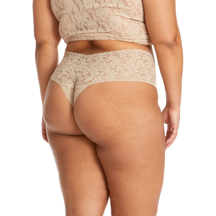 Hanky Panky Signature Lace Plus Retro Thong - Chai - CURATED LINGERIE