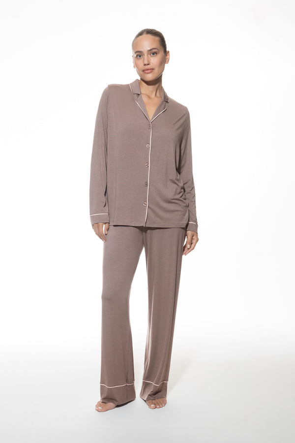 Mey Pure Chic Long PJ Set - Milk`n Coffee