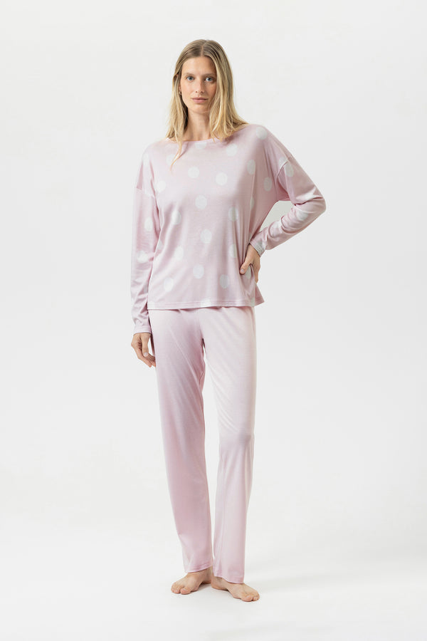 Mey Pretty Dots Long PJ Set - Pink Parfait