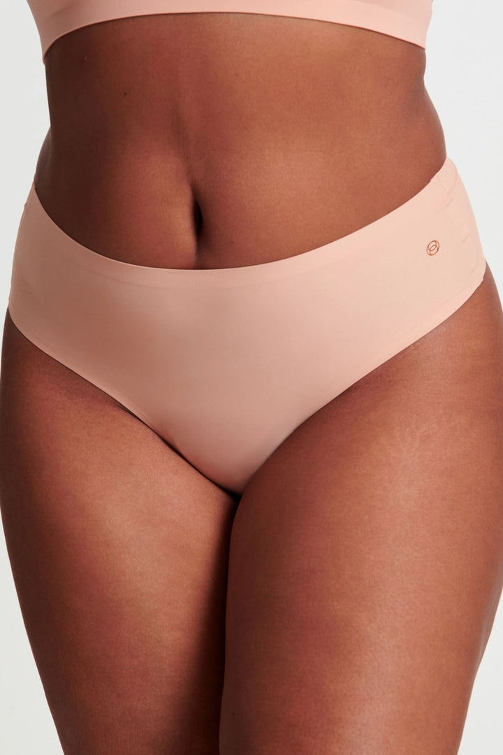 Evelyn & Bobbie Hi-Waist Thong - Himalayan Salt - CURATED LINGERIE