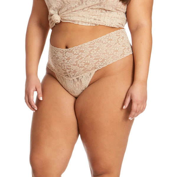 Hanky Panky Signature Lace Plus Retro Thong - Chai - CURATED LINGERIE