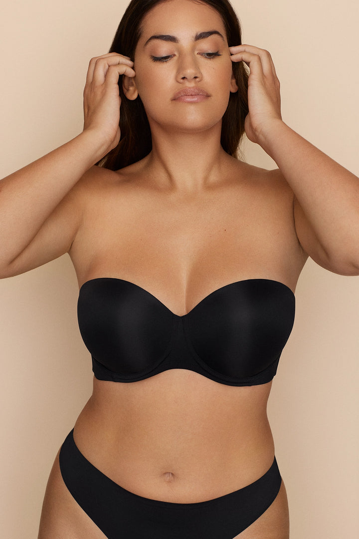 PrimaDonna Figuras Strapless Bra - Charcoal - CURATED LINGERIE