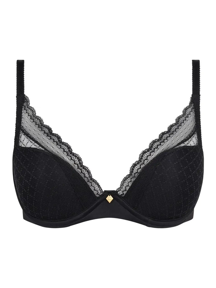 Chantelle Norah Chic Plunge T-Shirt Bra - Black - CURATED LINGERIE